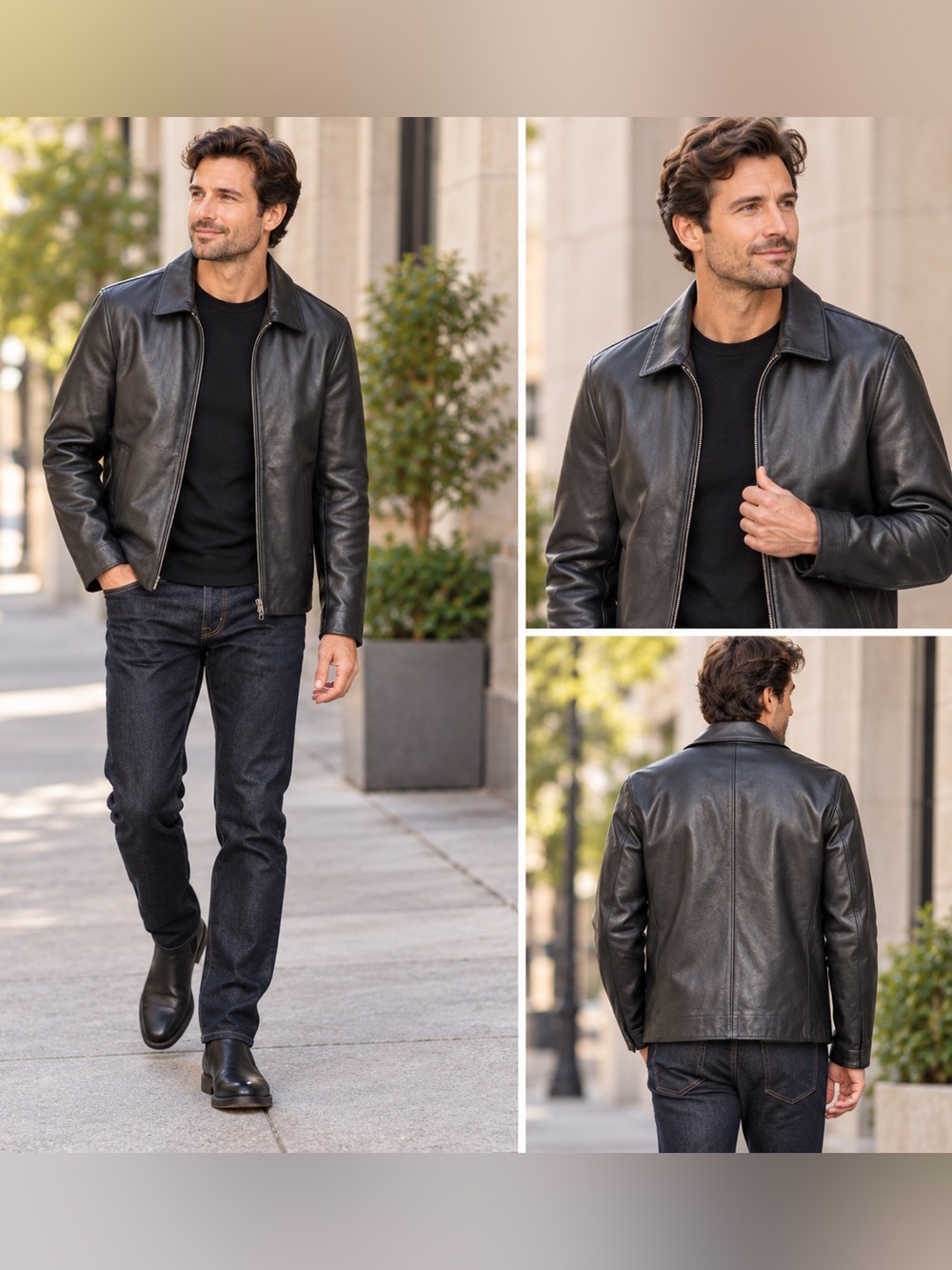 Vintage Couture by J. Park Black Lamb Leather Jacket XL Unisex